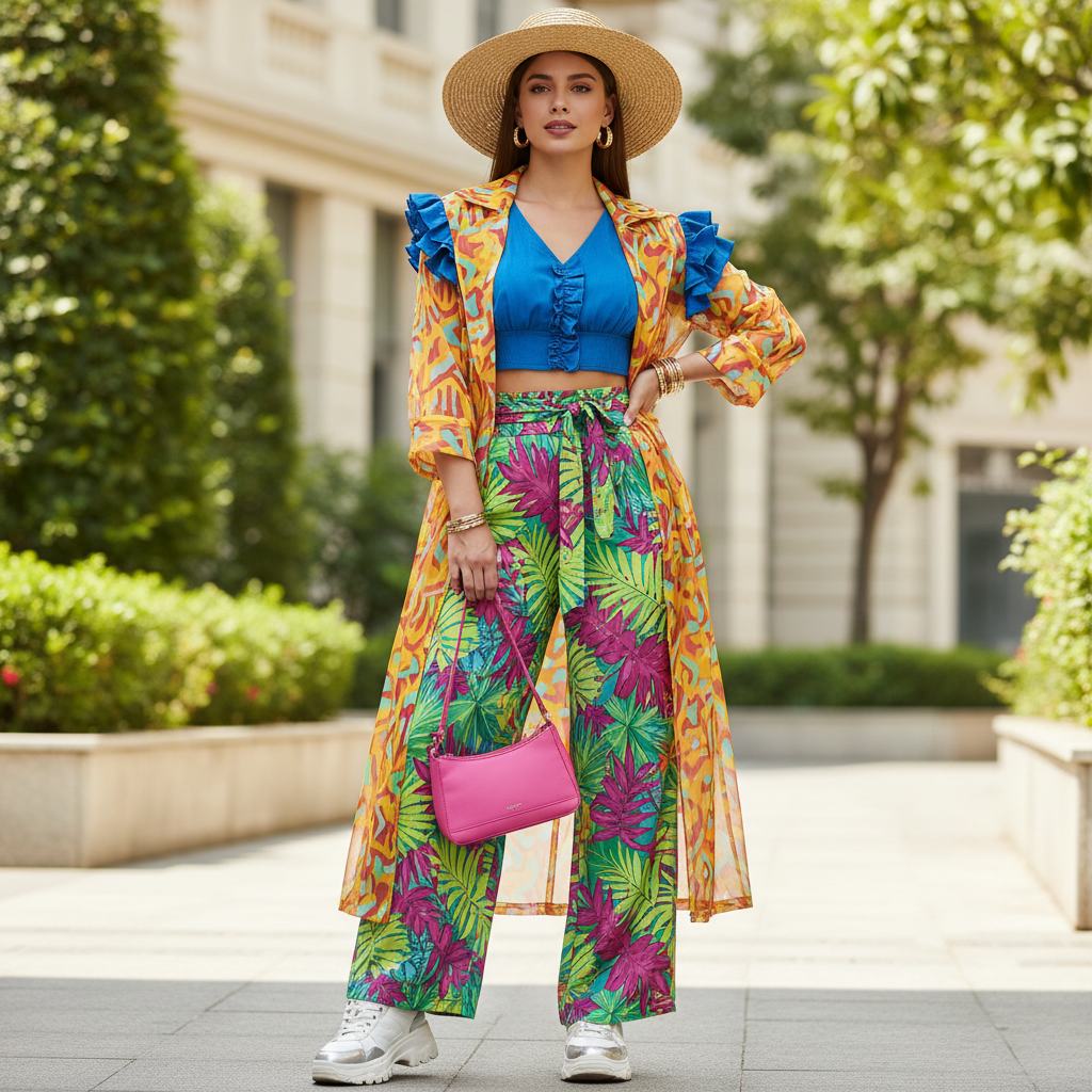 Fashion model in trendy SHEIN outfit