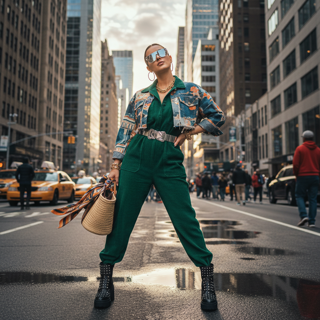 Fashion model in stylish outfit